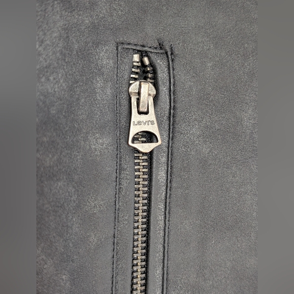 NWT LEVI'S Classic Asymmetrical Faux Leather Motorcycle Jacket Coat Black Mens S - Picture 6 of 15